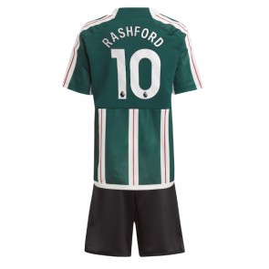 Manchester United Marcus Rashford #10 Replika Babytøj Udebanesæt Børn 2023-24 Kortærmet (+ Korte bukser)